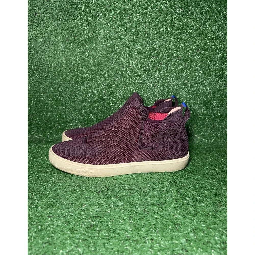 Rothy's The Chelsea Womens Size 10.5 Purple Knit High Top Sneakers Comfort Shoes
